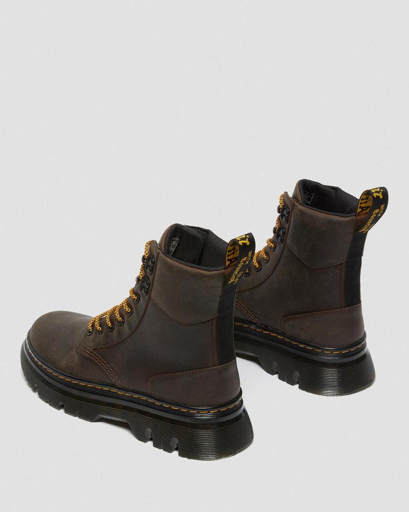 Dark / Brown Men's Dr Martens Tarik Crazy Horse Leather Utility Ankle Boots | CA 447ILH